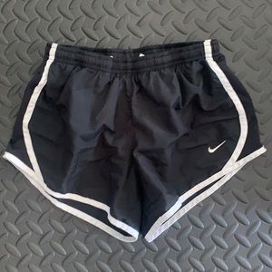 Black and White Nike Running Shorts
